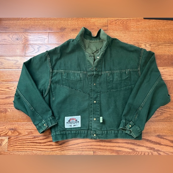 RARE-VTG 90s Levi's yarn-dyed green denim jacket limited Men’s Sz L - Picture 8 of 15